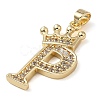 Rack Plating Brass Micro Pave Cubic Zirconia Pendants KK-D535-01P-RS-2