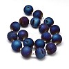 Round Electroplated Natural Druzy Geode Quartz Crystal Beads Strands G-A143B-20mm-02-2