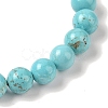 8mm Round Natural Crackle Turquoise  Braided Bead Bracelets BJEW-C067-01B-10-3