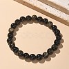 Natural Golden Sheen Obsidian Bead Stretch Bracelets X-BJEW-K212-B-020-2
