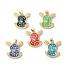 Rack Plating Brass Cubic Zirconia Pendants KK-K385-69G-1