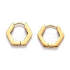 304 Stainless Steel Hexagon Huggie Hoop Earrings STAS-J033-03B-G-2