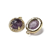 Natural Amethyst Faceted Oval Pendants G-I375-02G-08-2