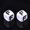 Acrylic Horizontal Hole Letter Beads X-PL37C9129-F-2