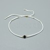 Adjustable Natural Dyed & Heated Black Agate Braided Bead Bracelets BJEW-F391-A02-2