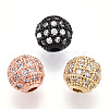 Rack Plating Brass Cubic Zirconia Beads ZIRC-S001-8mm-A-M-1
