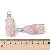 Rack Plating Copper Wire Wrapped Natural Rose Quartz Chip Big Pendants G-C130-01P-06-3