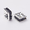 Brass Rhinestone Spacer Beads RB-A013-6x6-02S-1