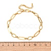 304 Stainless Steel Oval Link Chain Anklets AJEW-A057-01G-5
