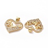 Brass Cubic Zirconia Pendants ZIRC-I062-05G-3