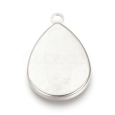 Tarnish Resistant 201 Stainless Steel Pendant Cabochon Settings LS-X-STAS-S057-34-1