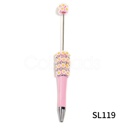 5Pcs Sunflowers Plastic Beadable Pens PW-WGD1334-02-1