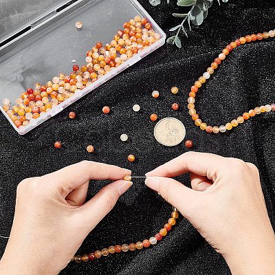 PandaHall Elite 5 Strands Natural Carnelian Beads Strands G-PH0001-58-1