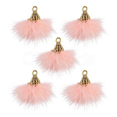 Faux Mink Fur Tassel Pendant Decorations FIND-YW0002-24E-1