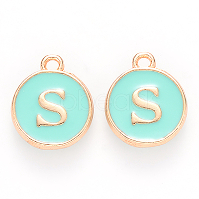 Golden Plated Alloy Enamel Charms ENAM-S118-05S-1