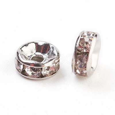 Brass Rhinestone Spacer Beads RB-A014-Z6mm-01P-1