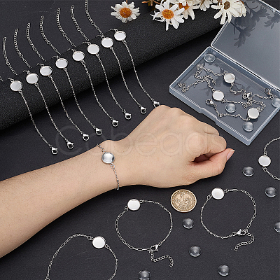 16Pcs 304 Stainless Steel Paperclip Chain Satellite Chain Bracelet Making BJEW-SP0001-32C-1