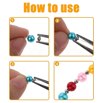 1200Pcs 6 Colors Iron Crimp Beads Covers IFIN-YW0003-72-1