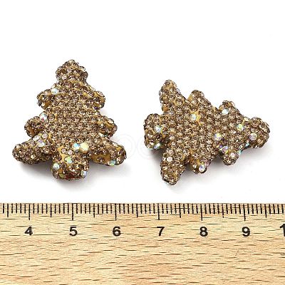 Christmas Tree Polymer Clay Rhinestone Beads CLAY-NH0001-14B-1