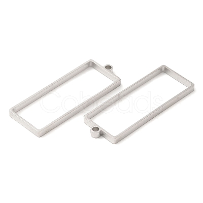 Non-Tarnish 304 Stainless Steel Open Back Bezel Rectangle Pendants STAS-Z040-06B-P-1