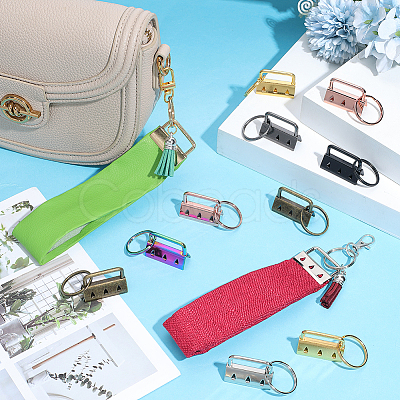 20Pcs 8 Colors Iron Keychain Clasp Findings IFIN-SP0001-66-1