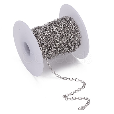 Tarnish Resistant 304 Stainless Steel Cable Chains CHS-K001-96-3.5mm-1