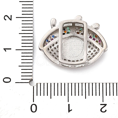 Brass Micro Pave Cubic Zirconia Slide Charms KK-A232-01C-1