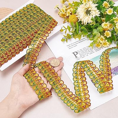 Ethnic Style Embroidery Polyester Lace Trims OCOR-WH0070-20A-1