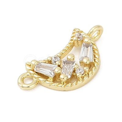 Brass Clear Cubic Zirconia Connector Charms LS-KK-Z094-03G-01-1