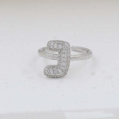 Brass Micro Pave Clear Cubic Zirconia Cuff Rings FS-WG17FF6-10-1