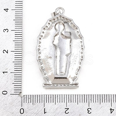 Religion Brass Micro Pave Clear Cubic Zirconia Pendants KK-H268-04B-P-1