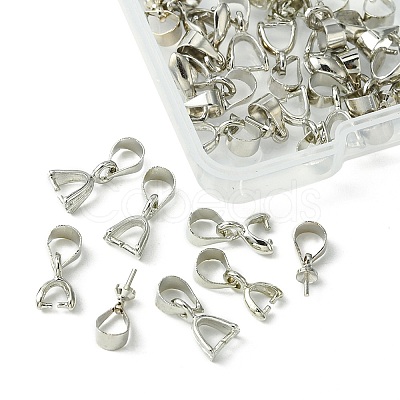 40Pcs 4 Styles Brass Ice Pick Pinch Bails KK-FS0001-24-1