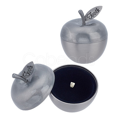 Alloy Engraved First Curl and First Tooth Keepsake Boxes CON-WH0123-18B-1