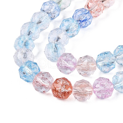 Crackle Transparent Glass Beads Strands GLAA-N063-8mm-M-1