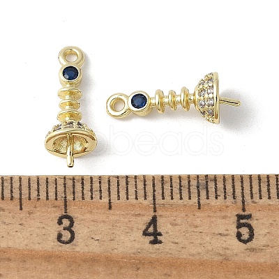 Brass Micro Pave Cubic Zirconia Peg Bails Charms KK-D324-26G-1