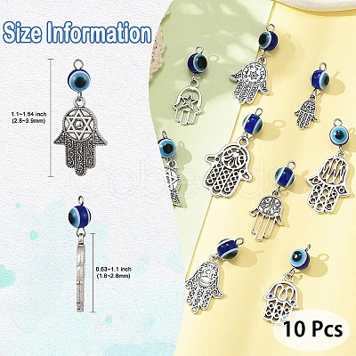 Evil Eyes Resin & Alloy Pendant PALLOY-YW029-1