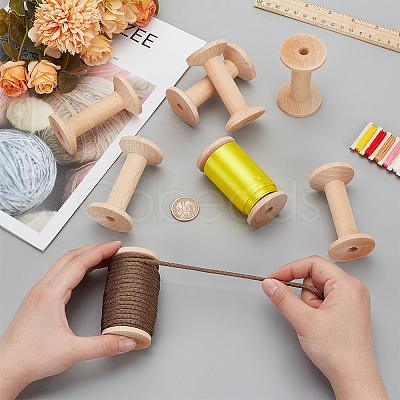 Wood Bobbins WOOD-WH0124-72-1