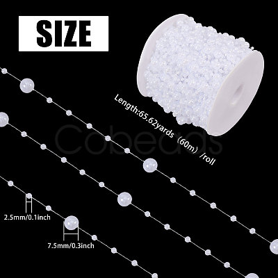 Acrylic Pearl Ball Chains AJEW-WH0766-47A-1