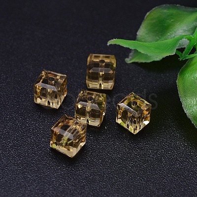 Faceted Cube Imitation Austrian Crystal Bead Strands G-M184-6x6mm-28A-1