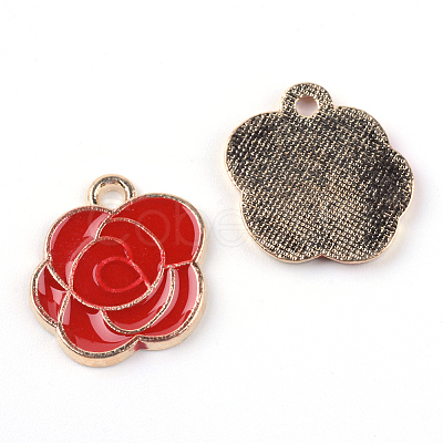 Light Gold Alloy Enamel Pendants ENAM-Q032-06E-1