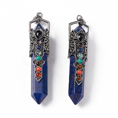 Natural Lapis Lazuli Dyed Big Pointed Pendants G-H281-02E-1