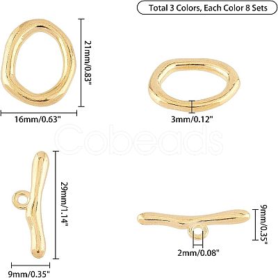 5 Colors Alloy Toggle Clasps PALLOY-FH0001-30-RS-1