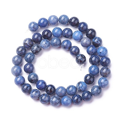Natural Dumortierite Quartz Beads Strands G-P424-B-8mm-1