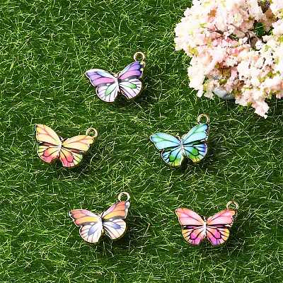 10Pcs 5 Colors Printed Alloy Pendants FIND-YW0001-94-1