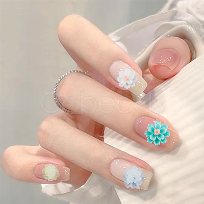 120Pcs 8 Styles Flower Resin Cabochons MRMJ-FH0001-30-1