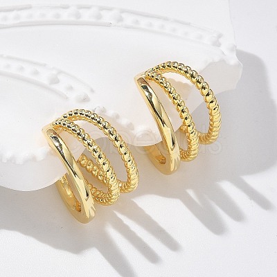 Triple-Layer Brass Open Cuff Earrings for Women EJEW-G297-33G-1