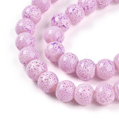 Transparent Baking Paint Glass Beads Strands DGLA-N009-8mm-02-1