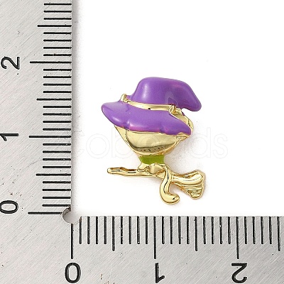 Halloween Brass Enamel European Beads X1-KK-A203-04A-G-1