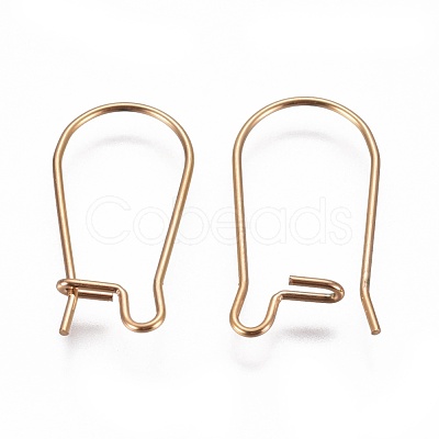 Ion Plating(IP) 304 Stainless Steel Hoop Earrings Findings Kidney Ear Wires STAS-G200-01A-G-1