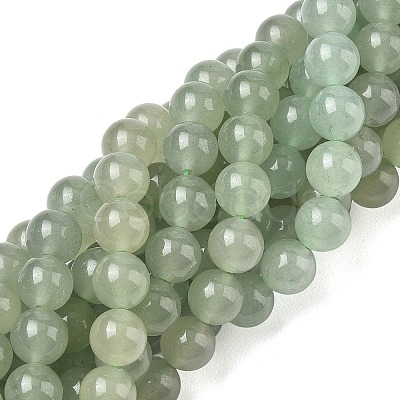 Natural Green Aventurine Round Beads Strands X-G-S150-8mm-1-1